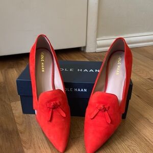 Cole Haan Women's Red Suede Loafers